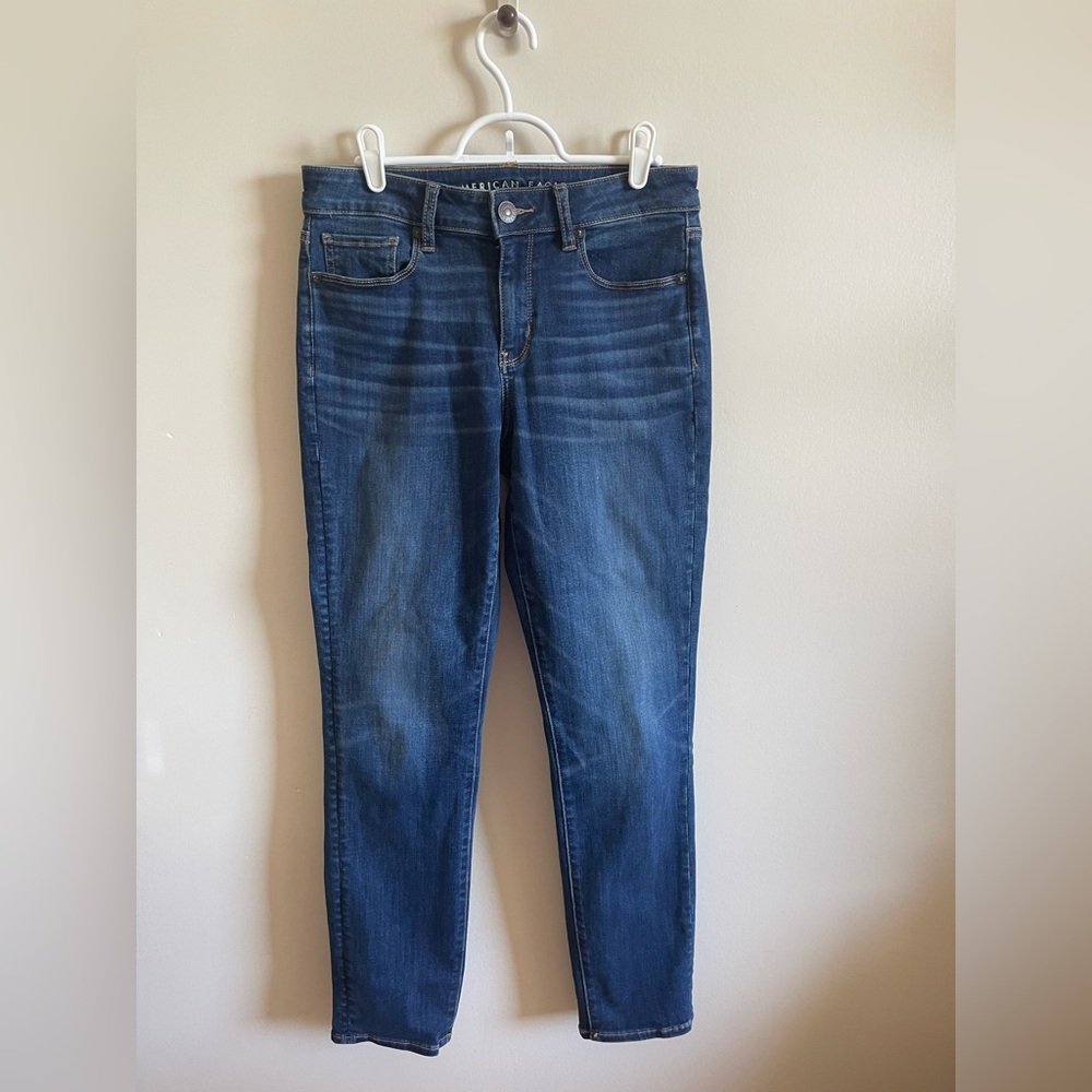 American Eagle Women’s Ne(x)t Level Stretch Blue Skinny Jeans Size Regular 8